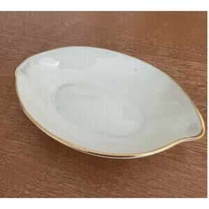 Lenox Olympia Lemon Oval Porcelain Dish Gold Trim 24K Collectible Vintage USA